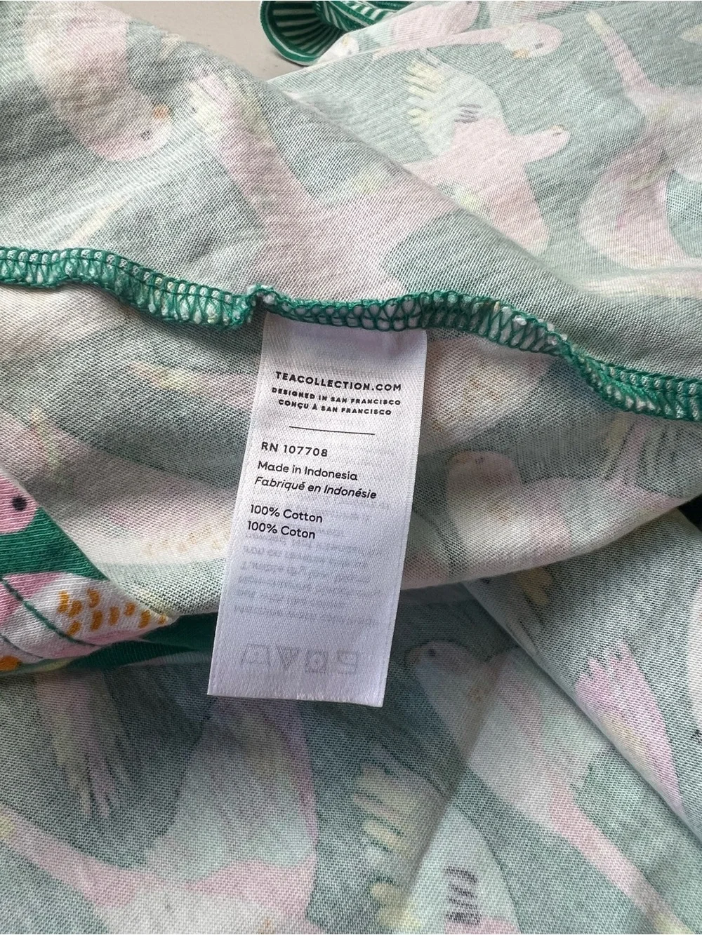 Tea Girls Size 12 Mixed Print Birds/Stripes Green/Pink Sleeveless Skater Dress